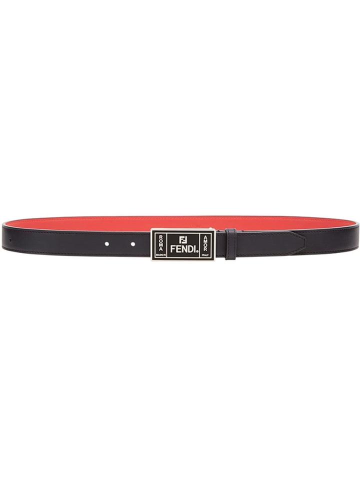 Fendi Double F Logo Belt - Black