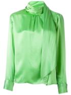 Yves Saint Laurent Vintage Scarf Detail Blouse, Women's, Size: 38, Green