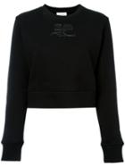 Courrèges Logo Patch Sweatshirt, Women's, Size: 2, Black, Cotton