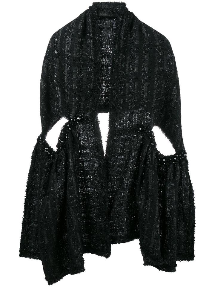 Simone Rocha Lurex Tweed Scarf - Black