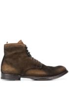 Officine Creative Piped Leather Trim Boots - Brown