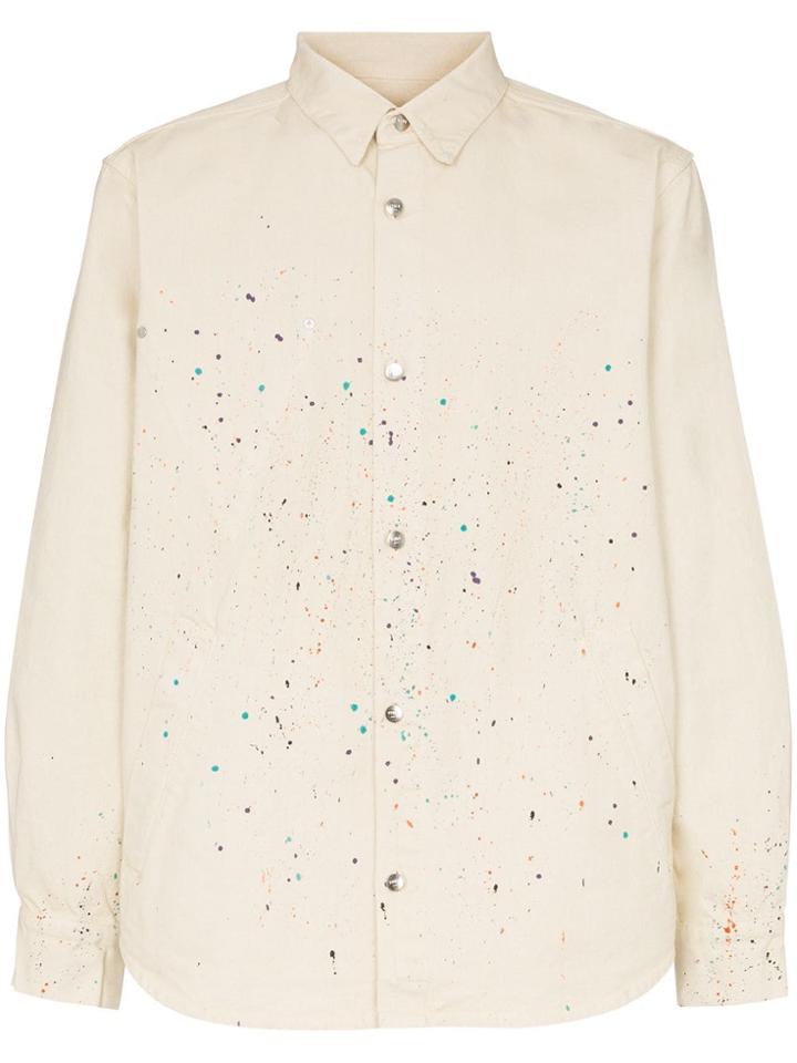 Vyner Articles Paint Splattered Shirt Jacket - Neutrals