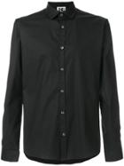 Les Hommes Urban Zip Collar Detail Slim Fit Shirt - Black