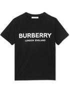Burberry Kids Teen Logo Print Cotton T-shirt - Black