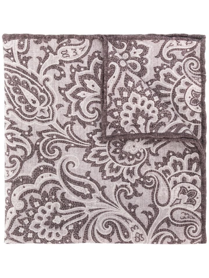 Eleventy Paisley Handkerchief - Grey