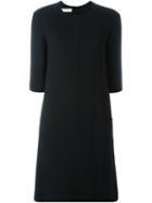 Marni Patch Pocket Shift Dress, Women's, Size: 42, Black, Silk/acetate/virgin Wool
