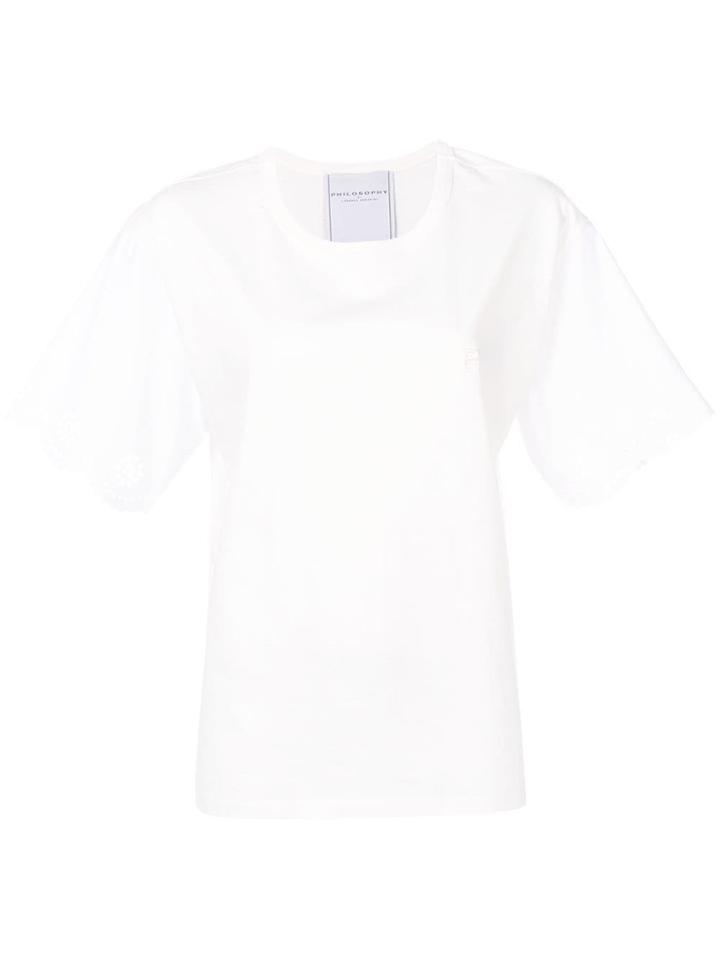 Philosophy Di Lorenzo Serafini Scalloped Cuff T-shirt - White