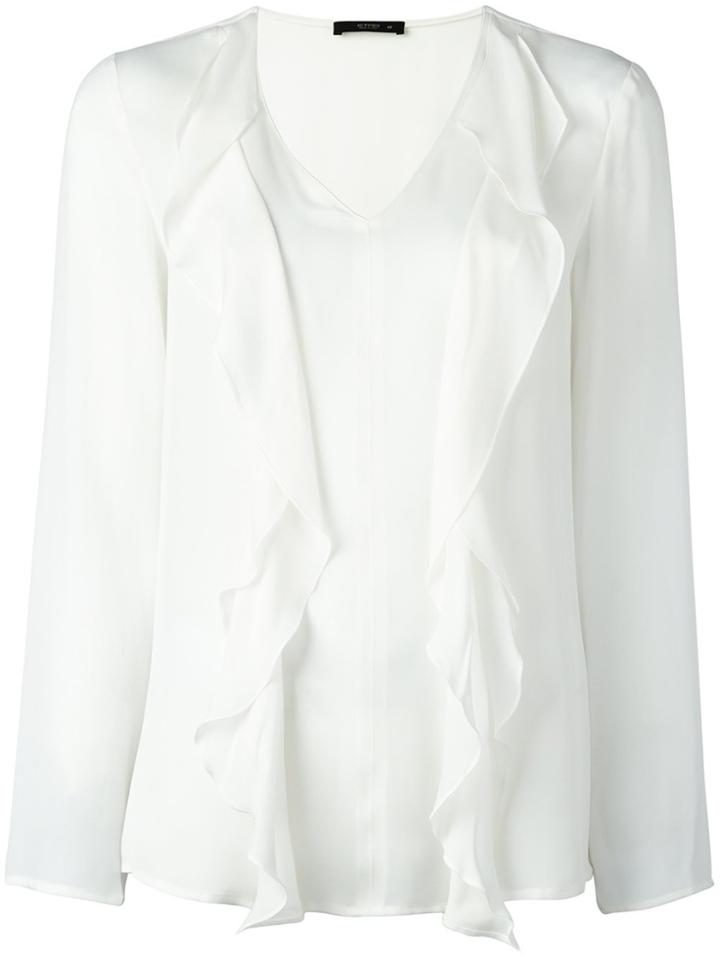 Etro Ruffled V-neck Blouse - White