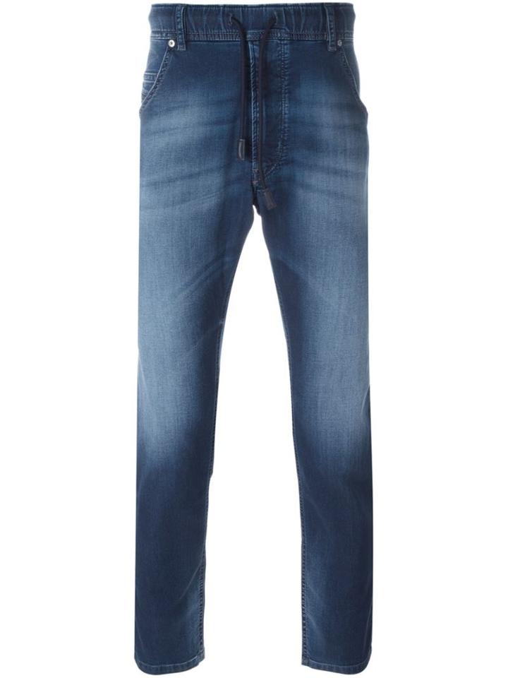 Diesel Krooley-ne 0674y Carrot-fit Jeans, Men's, Size: 28, Blue, Cotton/polyester/spandex/elastane