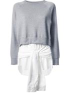 Maison Mihara Yasuhiro Layered Tied Detail Sweatshirt, Women's, Size: 36, Grey, Cotton