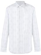 Salvatore Ferragamo Faded Stripe Pattern Shirt - White