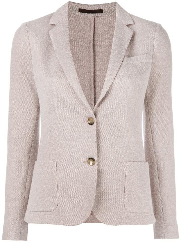 Eleventy Two Button Blazer, Women's, Size: 42, Nude/neutrals, Cotton/polyamide/polyester/viscose