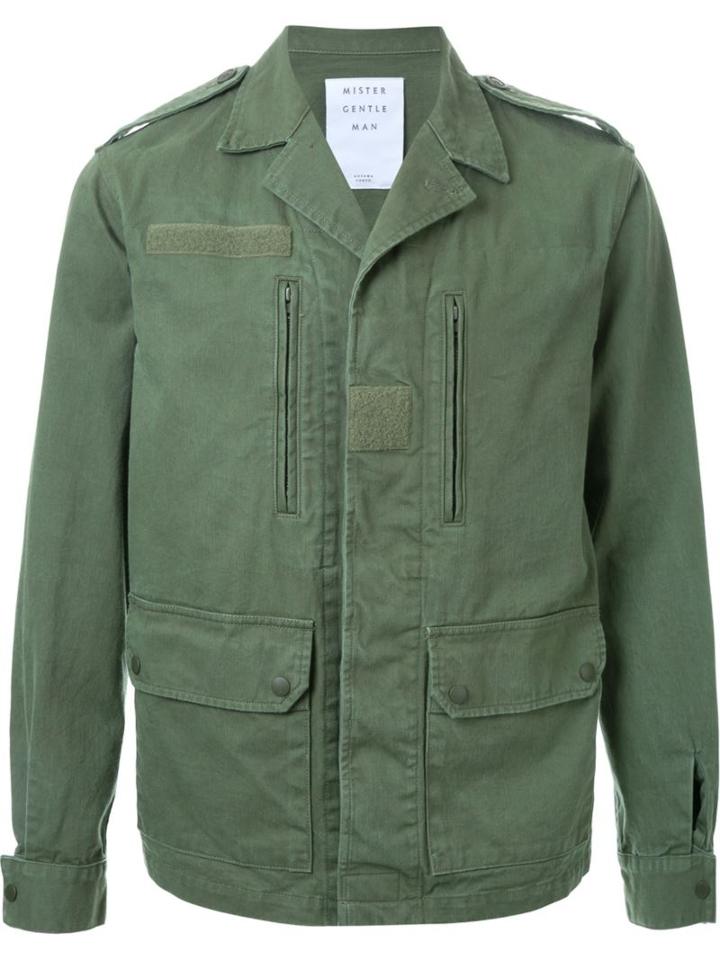 Mr. Gentleman Notched Lapel Military Jacket