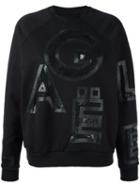 Gaelle Bonheur Lace Letter Insert Sweatshirt, Women's, Size: 1, Black, Cotton