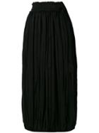 J.w.anderson - Gathered Midi Skirt - Women - Silk/acetate - 6, Black, Silk/acetate