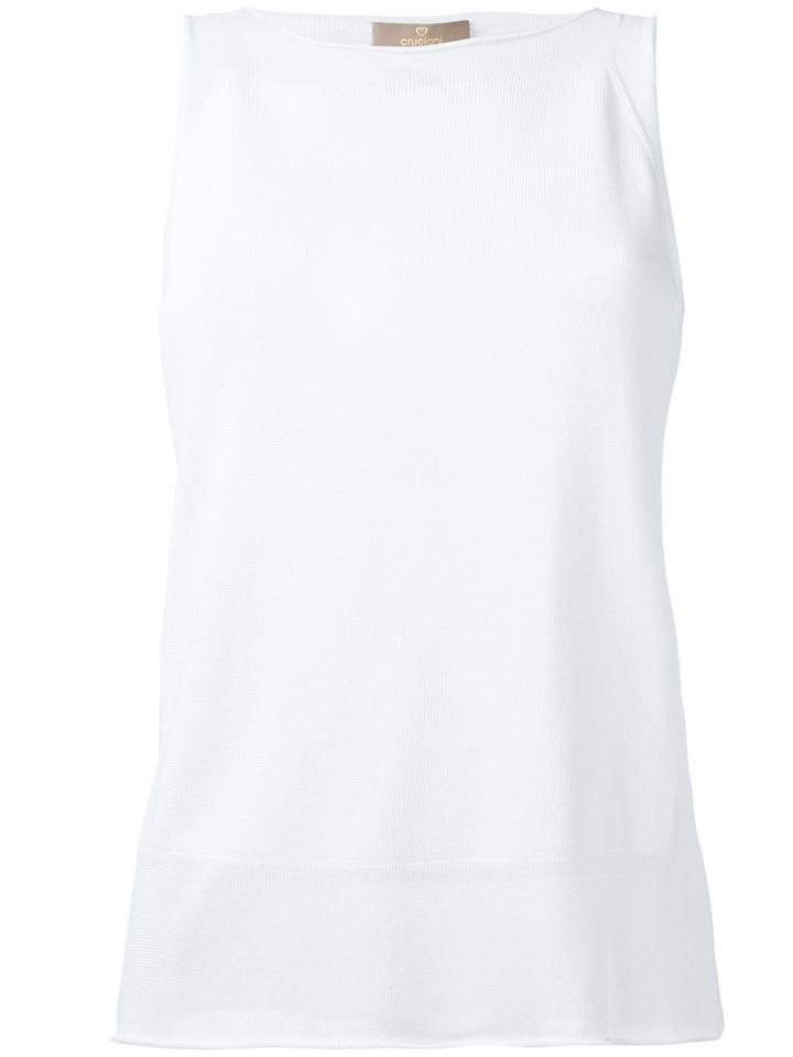 Cruciani Sleeveless Blouse, Women's, Size: 42, White, Viscose