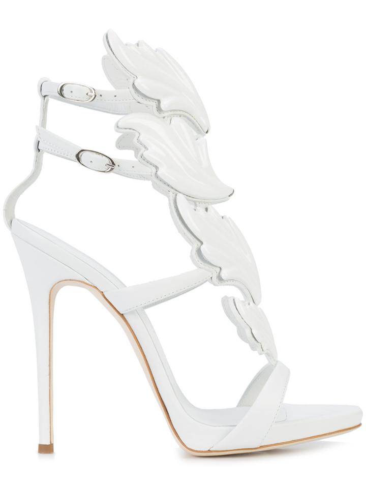 Giuseppe Zanotti Design Wing Detail Stiletto Sandals - White