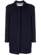 Closed Ribbed Cardi-coat - Blue