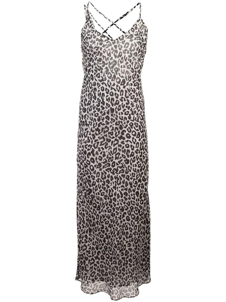 Michelle Mason Leopard Print Slip Dress - Neutrals