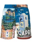 Dolce & Gabbana Capri Print Drawstring Swim-shorts - Multicolour