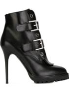 Alexander Mcqueen Buckled Ankle Boots, Women's, Size: 39, Black, Leather/rubber