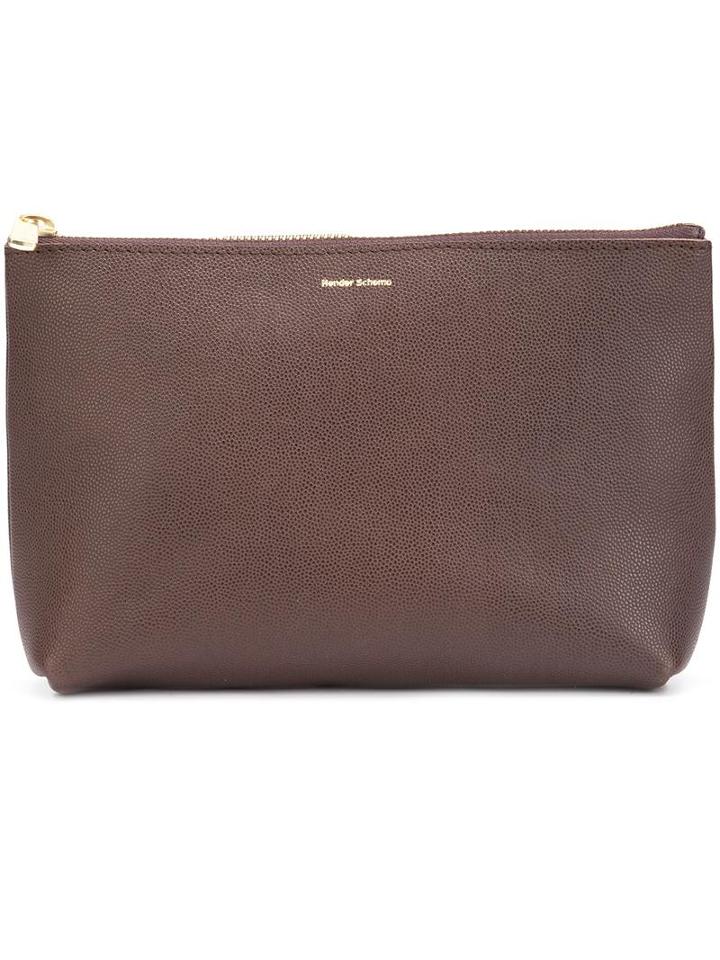 Hender Scheme Medium Zipped Clutch, Adult Unisex, Brown, Leather