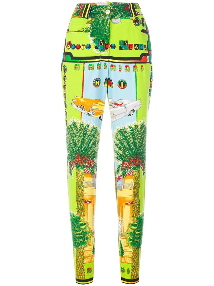 Versace Vintage Miami Print Jeans - Multicolour