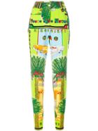 Versace Vintage Miami Print Jeans - Multicolour