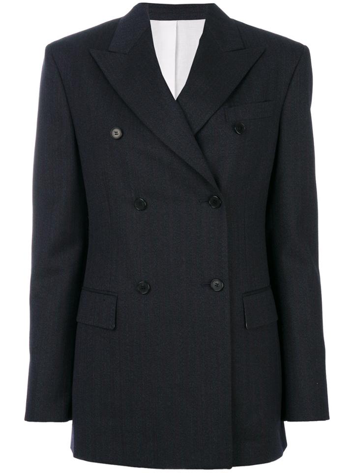 Calvin Klein 205w39nyc Pinstripe Double Breasted Blazer - Blue