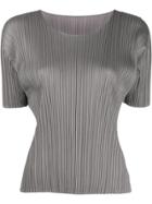 Pleats Please Issey Miyake Pleated T-shirt - Grey