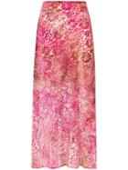 Collina Strada Tie-dyed Burnout Midi Skirt - Pink