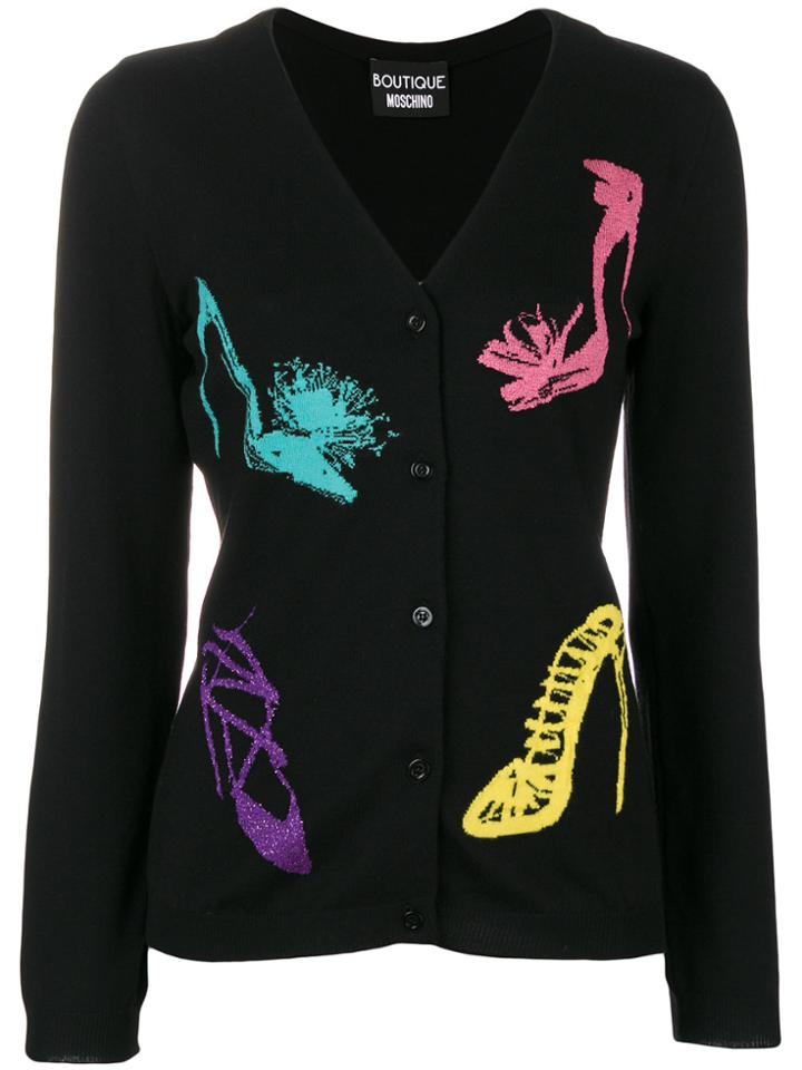Boutique Moschino Shoe Knit Cardigan - Black