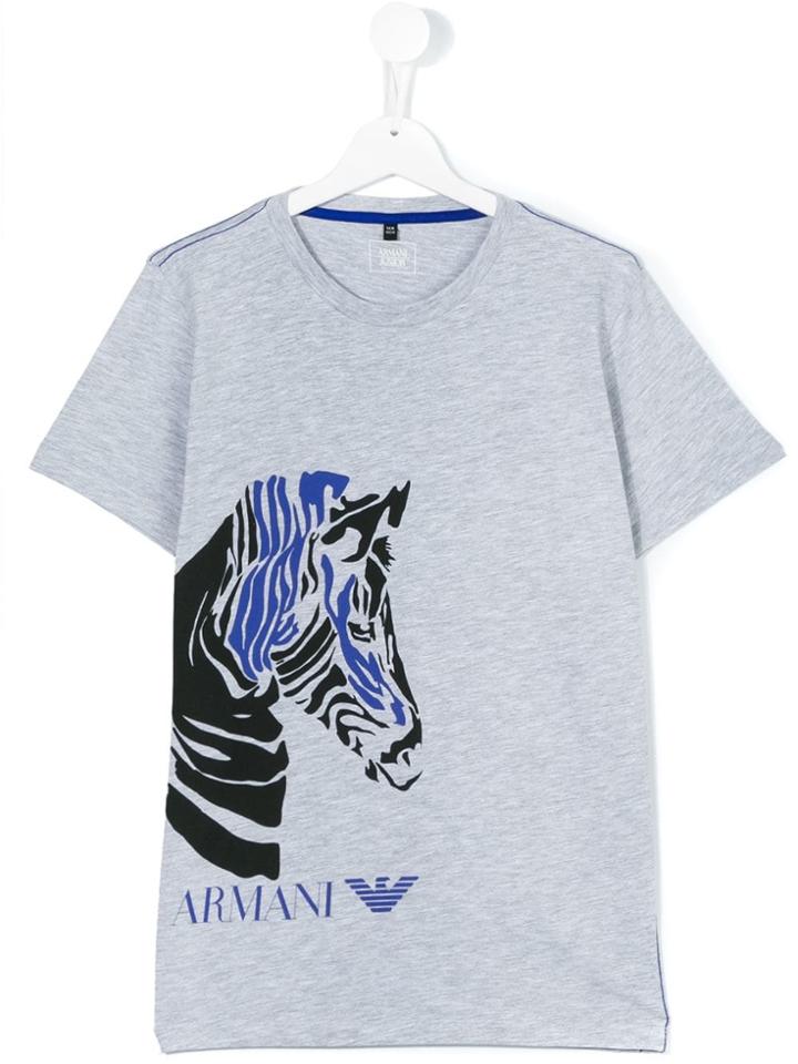 Emporio Armani Kids Horse Print T-shirt - Grey