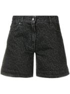 Mcq Alexander Mcqueen Denim Leopard Shorts - Black