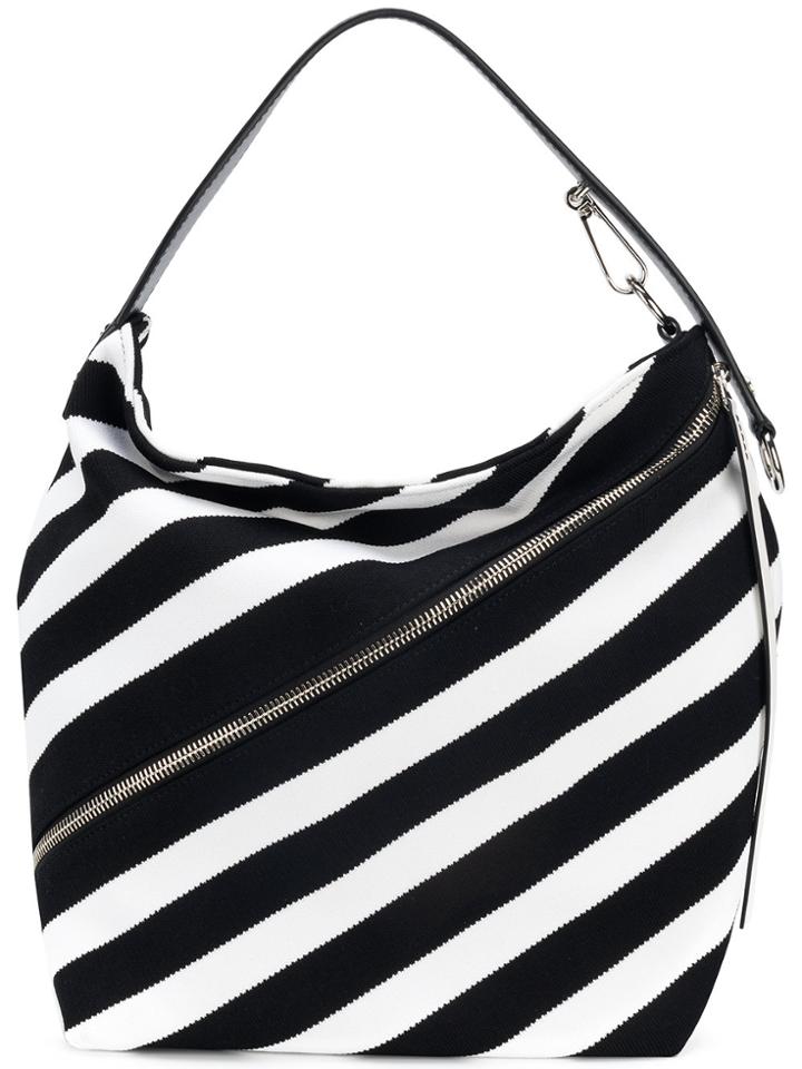 Proenza Schouler Hobo Zebra Print Tote - Black