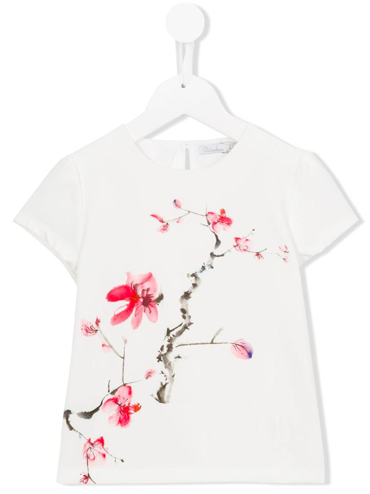 Patachou Floral Print T-shirt, Girl's, Size: 6 Yrs, White
