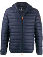 Save The Duck Quilted Zip-front Coat - Blue