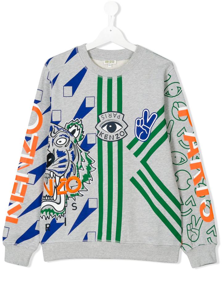 Kenzo Kids Teen Multi-print Sweatshirt - Grey