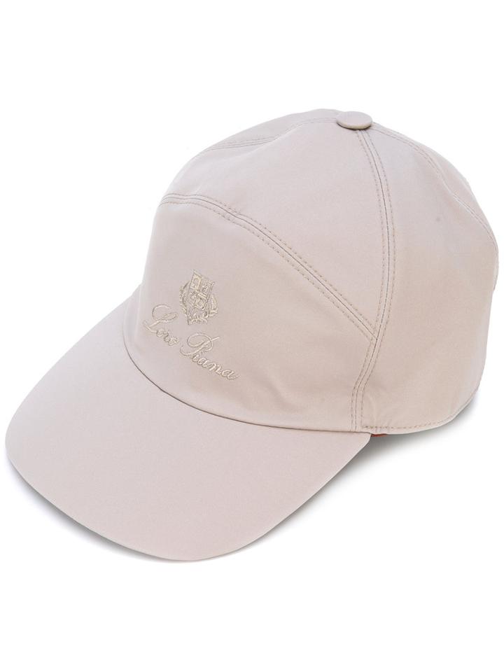 Loro Piana - Embroidered Logo Cap - Men - Linen/flax/polyamide - M, Nude/neutrals, Linen/flax/polyamide