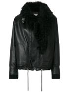 Saint Laurent Fur-trim Jacket - Black