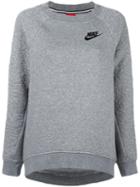 Nike Logo Embroidered Sweatshirt, Women's, Size: Small, Grey, Cotton/polyester/viscose
