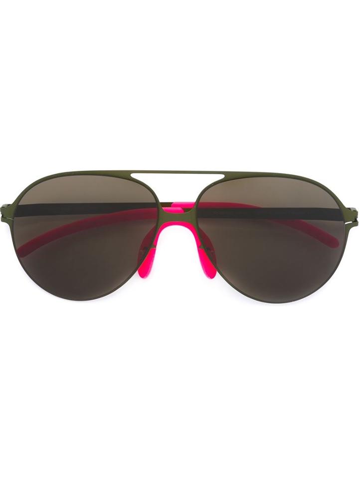 Mykita Hans Sunglasses, Adult Unisex, Green, Titanium