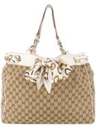 Gucci Vintage Horsebit Scarf Tote - Brown