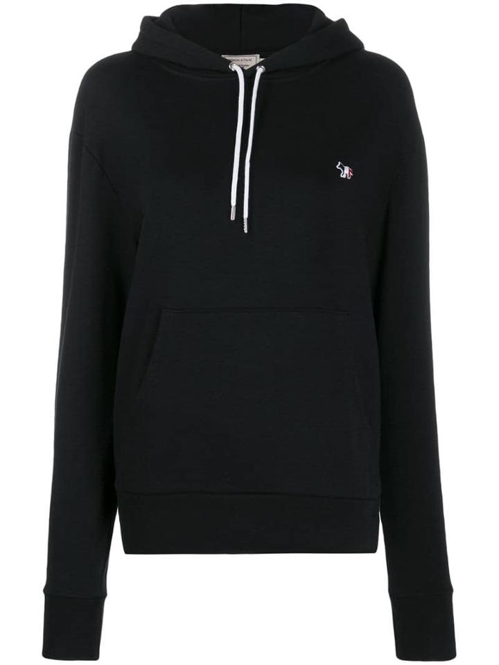 Maison Kitsuné Logo Print Hoodie - Black
