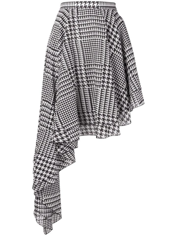 Alexandre Vauthier Houndstooth Asymmetric Skirt - White