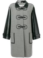 Philosophy Di Lorenzo Serafini Gingham Print Panelled Coat - Black