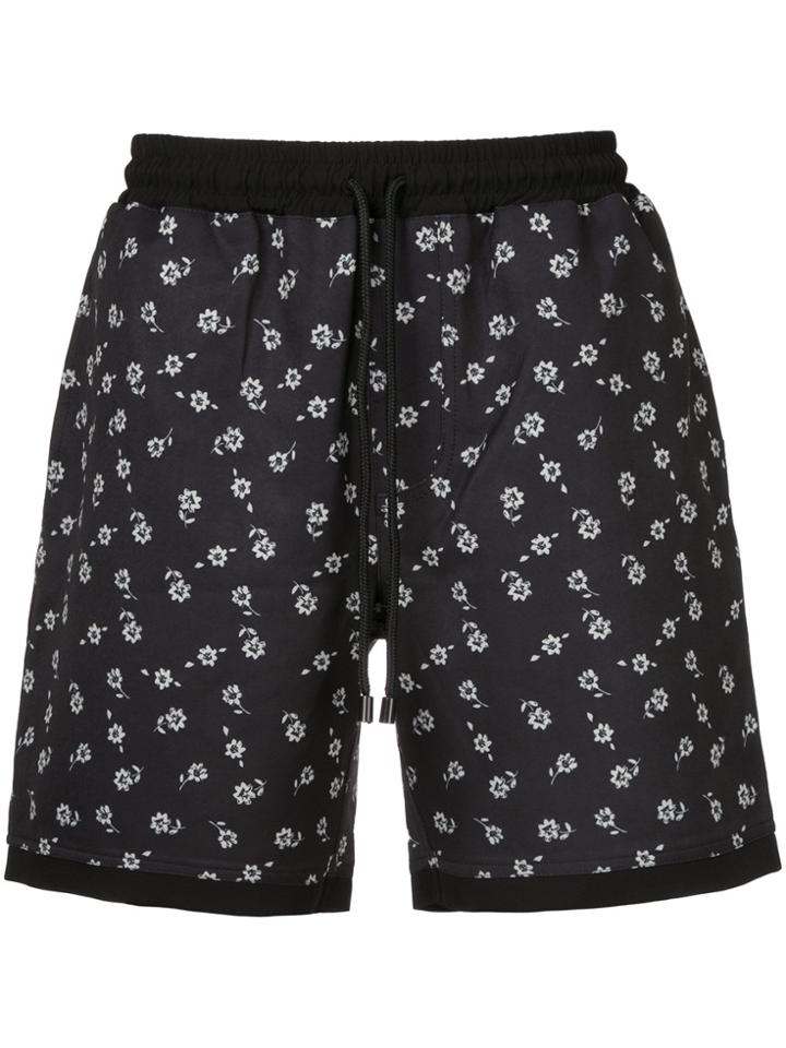 The Upside Floral Running Shorts - Black