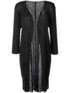 Fringed Coat - Women - Polyester - 2, Black, Polyester, Pleats Please By Issey Miyake