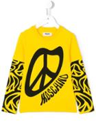 Moschino Kids Peace Sign Print T-shirt, Boy's, Size: 6 Yrs, Yellow/orange
