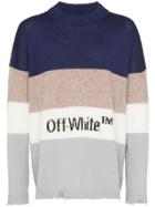 Off-white Logo Striped Distressed Jumper - Multicolour